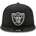 Men's Oakland Raiders New Era Black Omaha 59FIFTY Fitted Hat 2539473